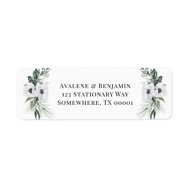 Winter Anemone Blumen Hand bemalt Hochzeit (Vorne)