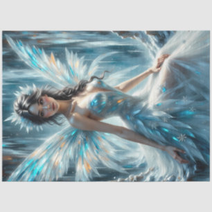 Winter Angel Fairy Ice Kingdom Fantasy Decoupage Seidenpapier