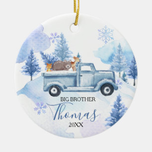 Winter Animal Snowflakes Big Brother Weihnachten Keramik Ornament