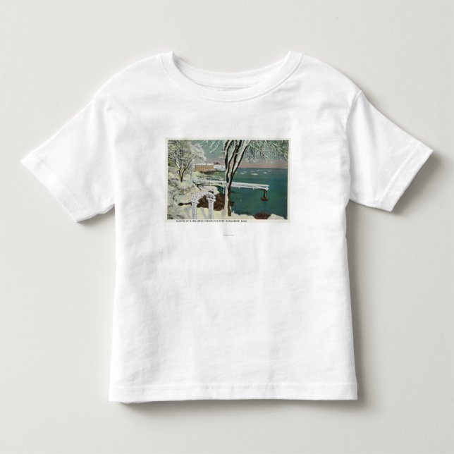 Winter-Ansicht des Marblehead Hafens Kleinkind T-shirt (Vorderseite)
