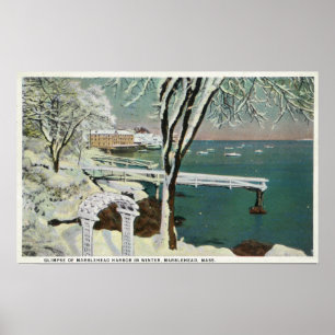 Winter-Ansicht des Marblehead Hafens Poster