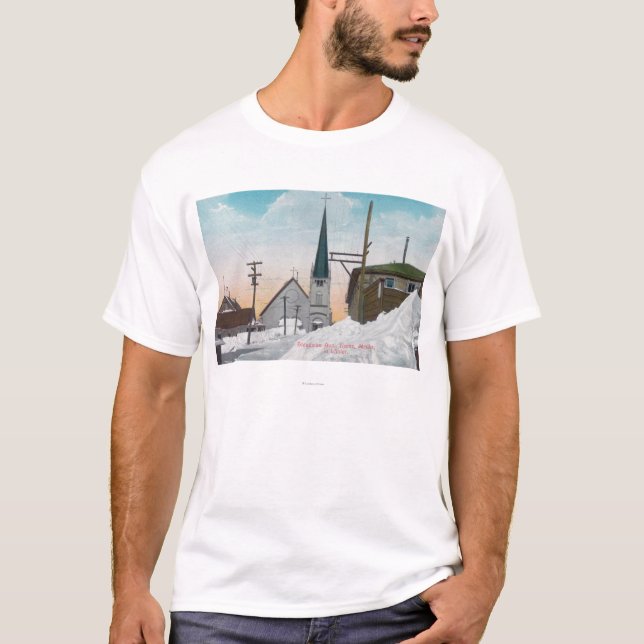Winter-Ansicht von Steadman Allee umfaßt im Schnee T-Shirt (Vorderseite)