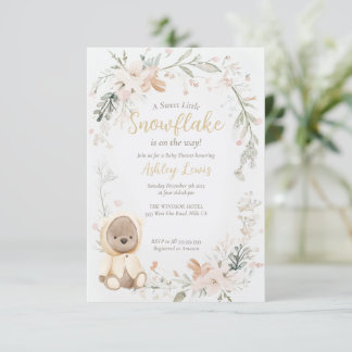 Winter Aquarell Babydusche Einladung