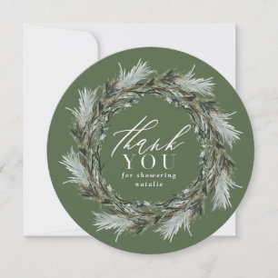Winter Aquarell botanische Babydusche Vielen Dank