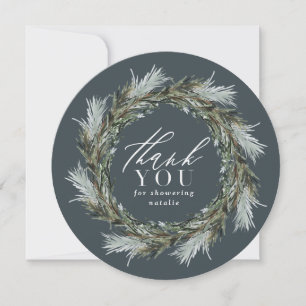 Winter Aquarell botanische Babydusche Vielen Dank