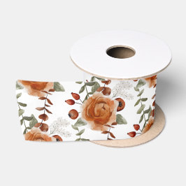 Winter Aquarell Floral Ribbon Satinband