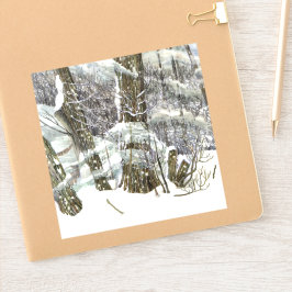 Winter-Aquarellmalerei Aufkleber