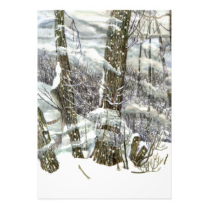 Winter-Aquarellmalerei Fotodruck