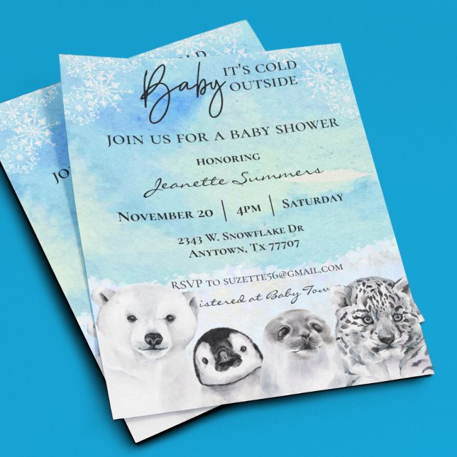 Winter Arctic Animal BabyDusche Es ist kalt drauße (Von Creator hochgeladen)