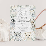 Winter Arctic Animals Gender Neutral Babyshower Einladung<br><div class="desc">Lade Your guests with this whimsical baby shower ein,  featuring adorable arctic animals and soft watercolor greenery. Use the design tools to edit the text,  change font color and style to create a unique one of a kind einladung design.</div>