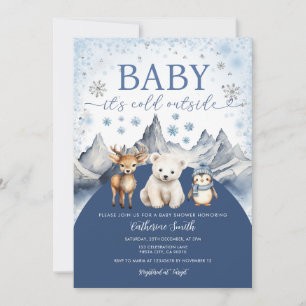 Winter-Arktis-Baby-Es ist kalt draußen-Baby-Dusche Einladung