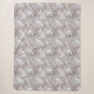 Winter-Arktis-Fuchs-Schneeeule-Nördliche-Wildtiere Sherpadecke