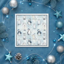 Winter-Arktis-Tiere Süßer Pinguin & Eisbär