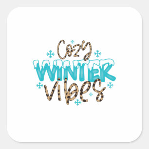 Winter Art Cosy Winter Vibes Quadratischer Aufkleber