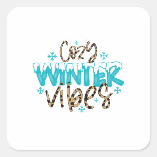 Winter Art Cosy Winter Vibes Quadratischer Aufkleber