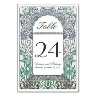 Winter Art Nouveau Hochzeit Tischnummern