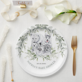 Winter Artic Animals Holiday Baby Dusche Pappteller
