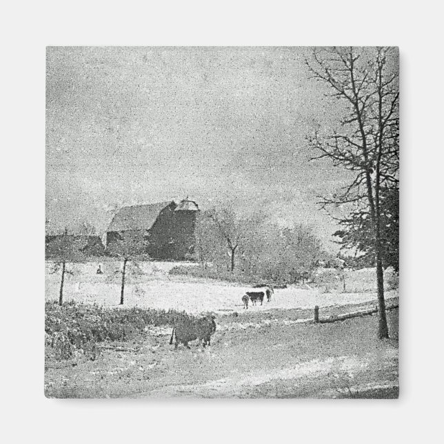 Winter auf dem Bauernhof Magnet (Vorne)