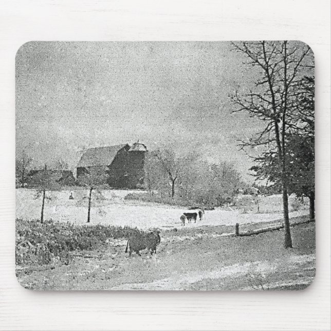 Winter auf dem Bauernhof Mousepad (Vorne)