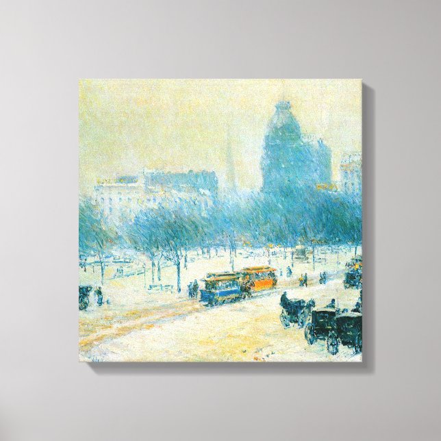 Winter auf dem Gewerkschaft Square von Frederick C Leinwanddruck (Vorderseite)