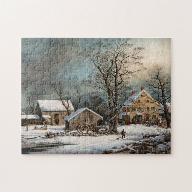 Winter auf dem Lande, Ein kalter Morgen (Horizontal)