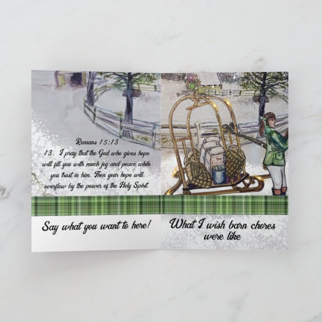 Winter auf den Thistlebrook-Farmen Karte (Innenseite)