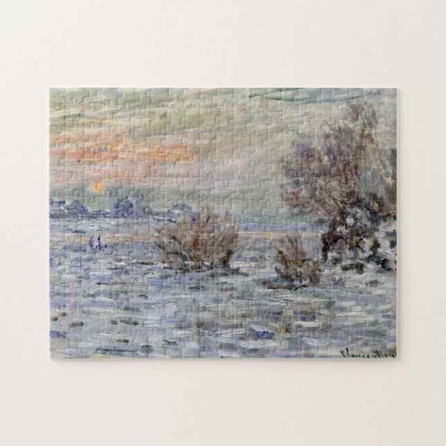 Winter auf der Seine, Lavacourt Monet Kunstvoll wa (Horizontal)