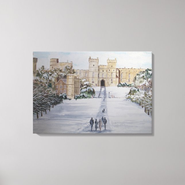 Winter auf Schloss Windsor Leinwanddruck (Vorderseite)