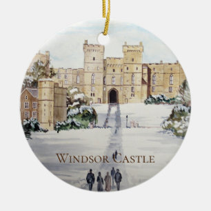 Winter auf Windsor Burg Landschaftsmalerei Keramikornament