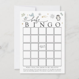 Winter Baby Animals Baby Shower Bingo Game Card Einladung