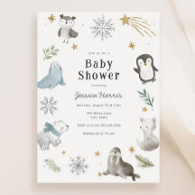 Winter Baby Animals Baby Shower Gender neutral