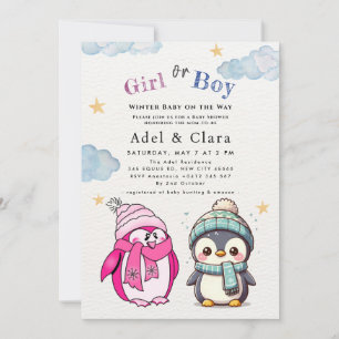 Winter Baby auf dem Weg Winter Pinguin Baby Shower Einladung