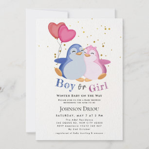 Winter Baby auf dem Weg Winter Pinguin Baby Shower Einladung