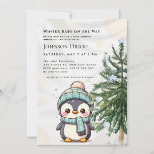 Winter Baby auf dem Weg Winter Pinguin Baby Shower Einladung