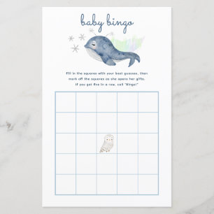Winter Baby Bingo Game - Whale Baby Dusche