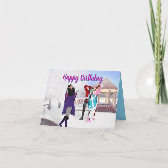Winter Baby Birthday Card Karte (Vorderseite)