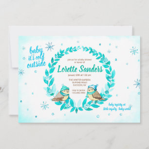 Winter Baby Boy Dusche Einladung