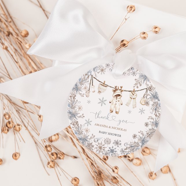 Winter Baby Clothes Babydusche Danke Geschenkanhänger (Von Creator hochgeladen)