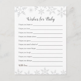 Winter Baby Duschbrause wünscht Silberschneeflocke Postkarte