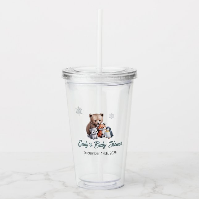 Winter Baby Dusche Acrylic Tumbler Acryltrinkbecher (Vorderseite)