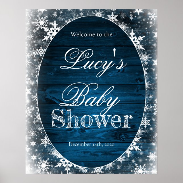 Winter Baby Dusche Begrüßungszeichen Poster (Vorne)