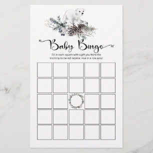 Winter Baby-Dusche Bingo-Spiel