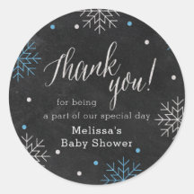 Winter Baby Dusche Chalkboard Danke