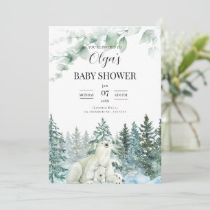 Winter Baby Dusche Einladung Mama Bear Baby Showe