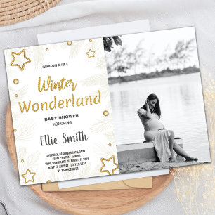 Winter Baby Dusche Einladungen Golden Star Foto