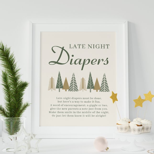 Winter Baby Dusche Spate Night Diapers Game Poster (Von Creator hochgeladen)