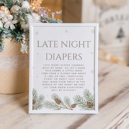 Winter Baby Dusche Spate Night Diapers Party Poster