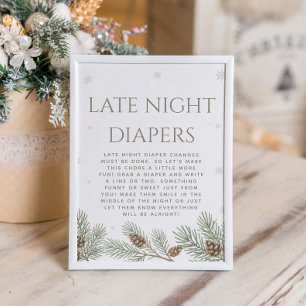 Winter Baby Dusche Spate Night Diapers Party Poster