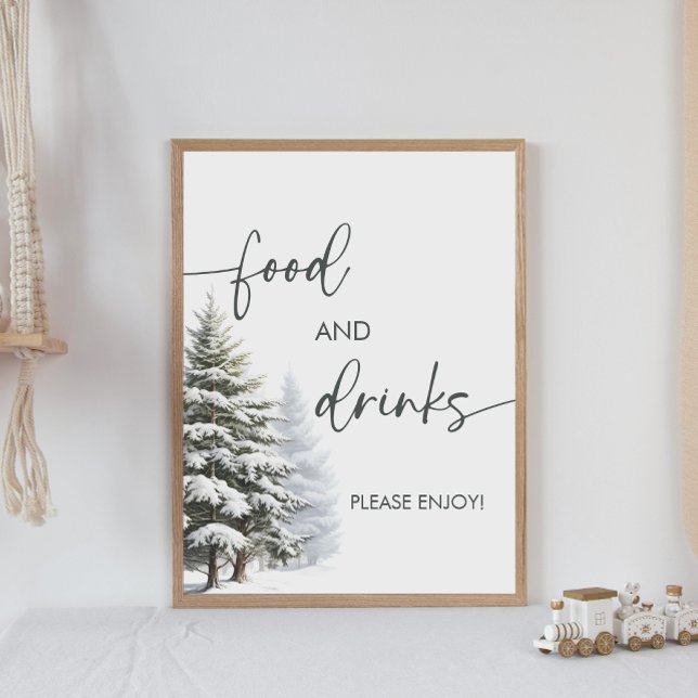 Winter Baby Dusche Unterschrift für Speisen und Ge Poster (Von Creator hochgeladen)