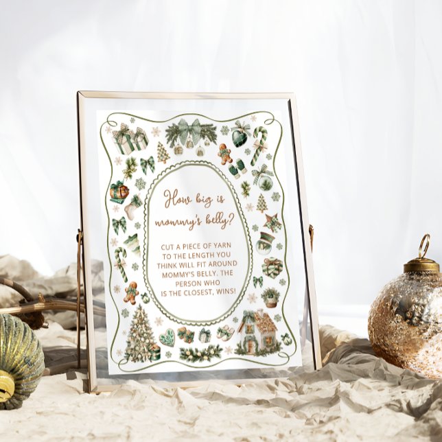 Winter Baby Dusche Wie groß ist Mama's Bauch Poster (Von Creator hochgeladen)